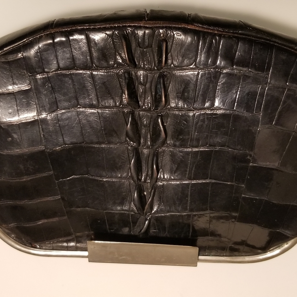 Vintage Geniune Alligator Clutch Handbag-small skin separation at bottom-Used